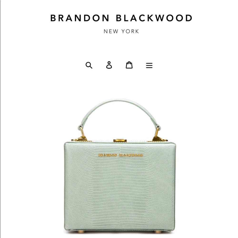 Brandon Blackwood New York Kendrick Trunk Green Lizard Embossed W/ Gold Hardware